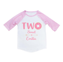 Load image into Gallery viewer, Donut 2nd Birthday Shirt, Two Sweet Donut Party Shirt for Girls