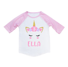 Load image into Gallery viewer, Unicorn Birthday Party Personalized Shirt for Toddler Girls