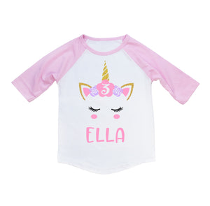 Unicorn Birthday Party Personalized Shirt for Toddler Girls