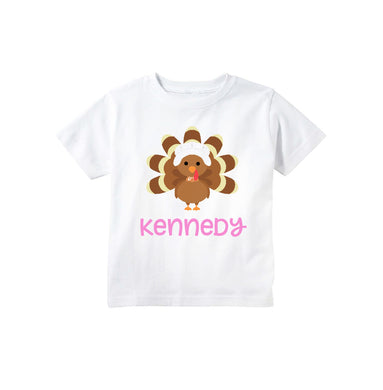 Thanksgiving Shirt for Girls, Toddler and Baby Girl Thanksgiving Turkey Personalized T-shirt
