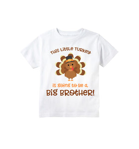 Thanksgiving Big Brother Pregnancy Announcement Shirt for Boys, Thanksgiving Turkey Big Brother Announcement Shirt