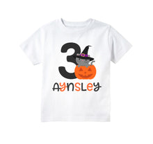 Load image into Gallery viewer, Halloween Birthday Personalized Shirt for Baby and Toddler Girls - T-shirt