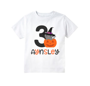 Halloween Birthday Personalized Shirt for Baby and Toddler Girls - T-shirt