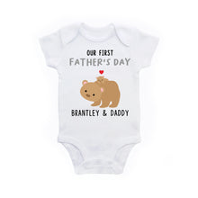 Load image into Gallery viewer, First Father&#39;s Day Personalized Bodysuit Outfit for Baby Boy or Baby Girl - Bear