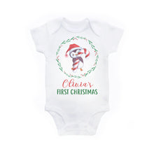 Load image into Gallery viewer, 1st Christmas Outfit for Baby Girl - First Christmas Cute Penguin Personalized Bodysuit
