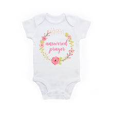 Load image into Gallery viewer, Answered Prayer Floral Wreath Baby Girl Bodysuit Outfit