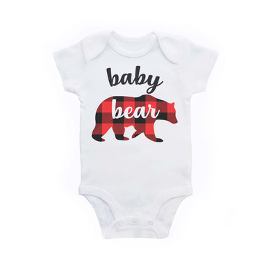 Baby Bear Red Buffalo Plaid Bodysuit, Baby Bear New Baby Gift