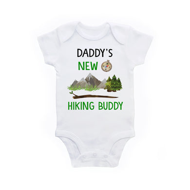 Daddy's New Hiking Buddy Baby Onesie Bodysuit Gift