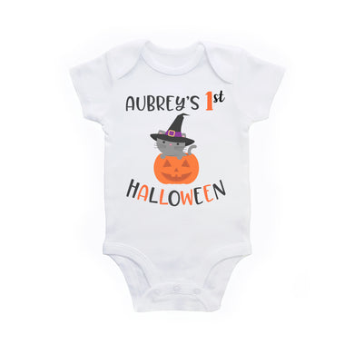 1st Halloween Outfit for Baby Girl - First Halloween Personalized Bodysuit Shirt for Girls