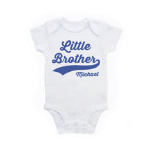 Load image into Gallery viewer, Little Brother Shirt Personalized Baseball Theme Bodysuit Outfit for Baby Boy