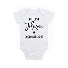 Load image into Gallery viewer, Personalized Pregnancy Announcement Custom Baby Bodysuit with Name and Due Date