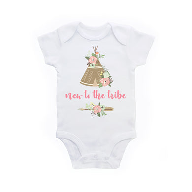 New to the Tribe Boho Teepee Baby Shower Gift Bodysuit