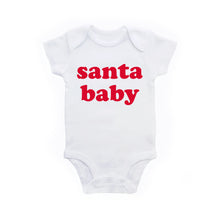 Load image into Gallery viewer, Santa Baby Christmas Bodysuit Outfit for Baby Boys or Girls - white