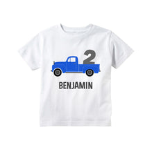 Load image into Gallery viewer, Little Blue Truck Birthday Personalized T-shirt for Toddler Boys 2nd Birthday