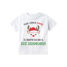 Load image into Gallery viewer, Christmas Big Brother Pregnancy Announcement Shirt for Boys, Christmas Reindeer Big Brother Announcement Shirt
