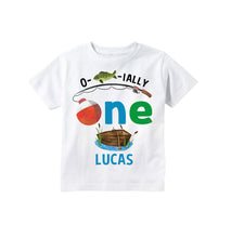 Load image into Gallery viewer, Fishing O-fish-ially One First 1st Birthday Personalized T-shirt