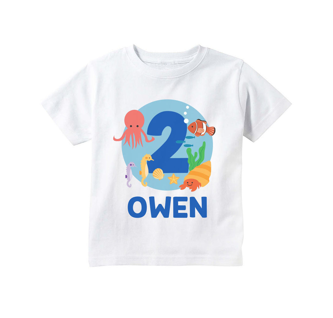 Under the Sea Ocean Sealife Personalized T-shirt for Toddler Boys